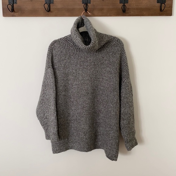 Zara Sweaters - Zara Grey Oversized Turtleneck Sweater EUC